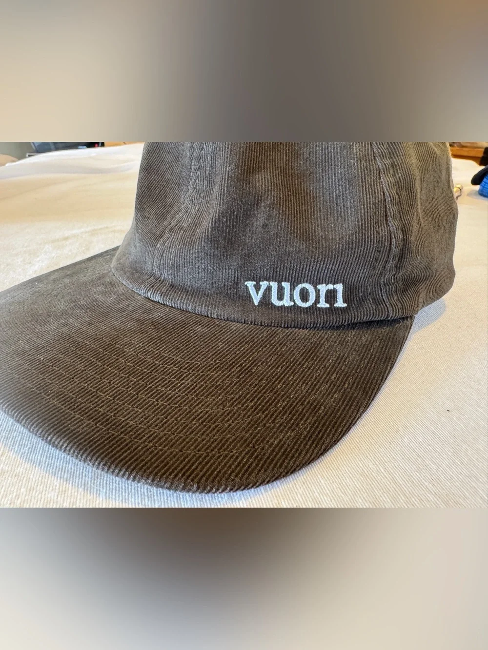 Vuori Corduroy Hat Brown Adjustable Strapback Baseball Cap Casual Outdoor